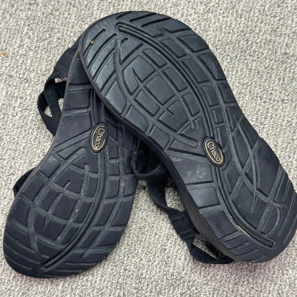 Chaco Z/1 Classic Women Sport Sandals Solid‎ Black Adjustable Straps Size 6